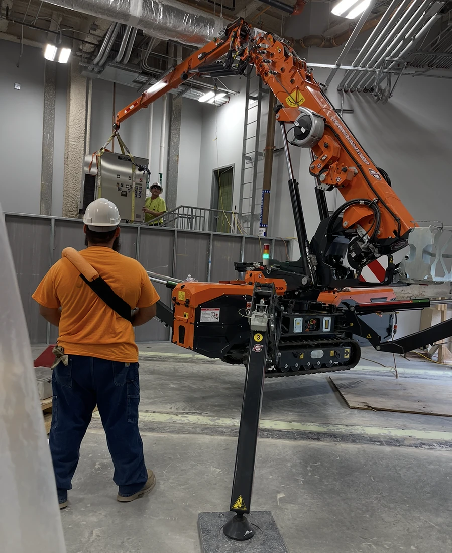 Man operating heavy machinery